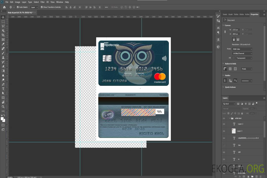Carte Mastercard Argentine Hipotecario Bank template